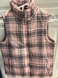 Jane Ashley, Chaleco Puffer Talla Med Rosa A Cuadros Acolchado Cremalleras Bolsillos - Envío Gratis - Imagen 1 de 6