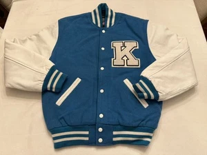 Vintage STEWART & STRAUSS Letterman’s VARSITY JACKET BLUE & WHITE KENTUCKY SMALL - Picture 1 of 3