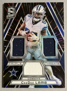 2024 Panini Spectra CeeDee Lamb Triple Threats Patch Hyper #TT-CDL 2/75 Cowboys - Bild 1 von 8