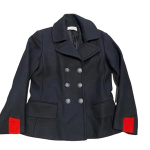 Nili Lotan schwarzer zweireihiger kurzer Damen-Peacoat aus Schurwolle Größe 6 - Bild 1 von 12