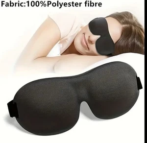 Sleeping 3D Mask, Eye Blackout Blindfold Soft Travel Eye Cover 100% Polyester - Picture 1 of 8