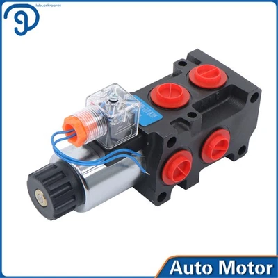 LABWORK-PARTS 6 Port 12V DC 13GPM Hydraulic Solenoid Selector Diverter Valve 3-Plug