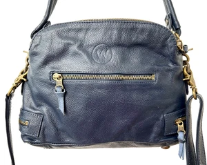Wanderers Travel Co Manhattan Crossbody Bag Navy Blue Convertible Satchel Purse - Picture 1 of 24
