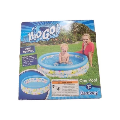 H2O Go! Piscina para niños Coral Bestway inflable azul blanco peces verano agua Foto 1 de 2