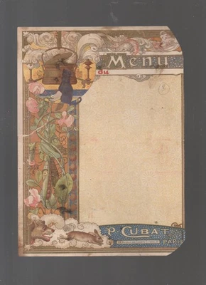 Paris  :menu   RESTAURANT CUBAT  du 5 novembre 1895   (M6861 / B ) - Photo 1/2