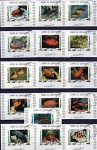 Umm al Qiwain - Emiratos Arabes Unidos hojitas usadas año 1973 Peces exóticos - Imagen 1 de 1