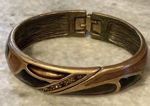 Chicos Rhinestone Cuff Magnetic Colorful Browns & Golden Tones Women's Bracelet - Picture 1 of 11