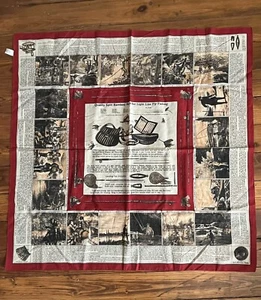 Wathne Schal Bandana Vintage Fliegenfischen Bambusrute Forelle Baumwolle Made Italy 30”x30” - Bild 1 von 9