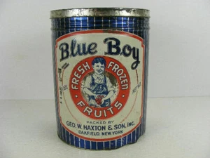 Esta fruta fresca congelada vintage Blue Boy 30 libras. Lata con un buen chico grafi - Imagen 1 de 2