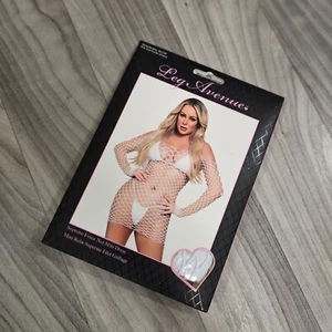 Leg Avenue Supreme Fence Net Mini Dress White One Size - Picture 1 of 3