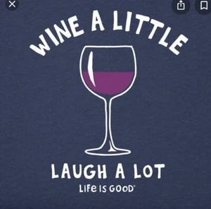 "Trituradora Life is Good AZUL MARINO L/S ""VINO UN POCO DE RISA MUCHO"" Para mujer MEDIANA - Imagen 1 de 1