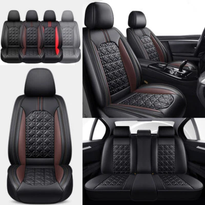 For Cadillac Leather Car Seat Cover Front Rear Full Set 5-Seat Protector Cushion Foto 1 de 4