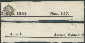 1861 REGNO DI SARDEGNA FRANCOBOLLI PER STAMPATI 2 CENT SU FRAMMENTO - RB48 - Picture 1 of 1