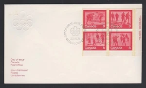Canada- OFDC 644-47 1974 Olympics Winter Pl block - Picture 1 of 1