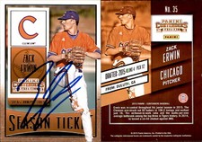 Zack Erwin Signed 2015 Panini Contenders #35 Card Clemson Tigers Auto
