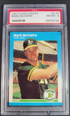 Mark Mcgwire 1987 Fleer Update #U-76 Rookie Card PSA 8 Near Mint Oakland - Image 1 of 2