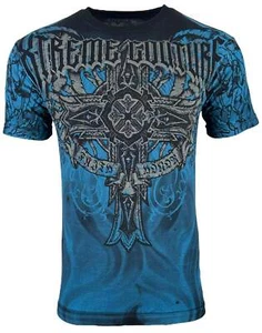 Xtreme Couture By Affliction Men's T-shirt Everlasting Faith Biker Tattoo S-5XL - Picture 1 of 8