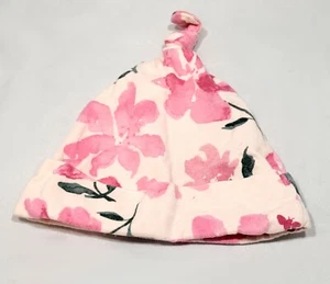 Burt's Bees Baby Toddler Cap Hat Floral Pink and White 6M to 9M - Picture 1 of 2