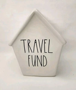 Rae Dunn “Travel Fund” Ceramic Bird House Savings Bank By Magenta - Picture 1 of 8