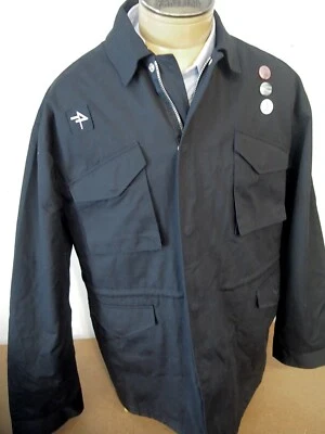 Raf Simons x Fred Perry 超大实用野战夹克全新带标签 XL $1175 黑色 — 第 1/4 张图片