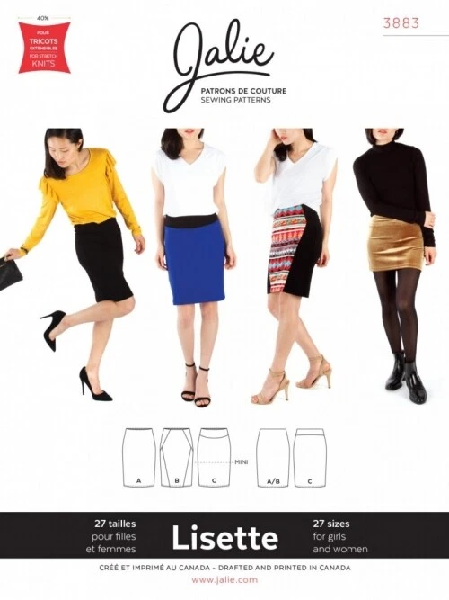 Jalie Sewing Pattern 3883 Lisette Pull On Pencil Skirt Kids, Teenagers, Women - Image 1 of 1
