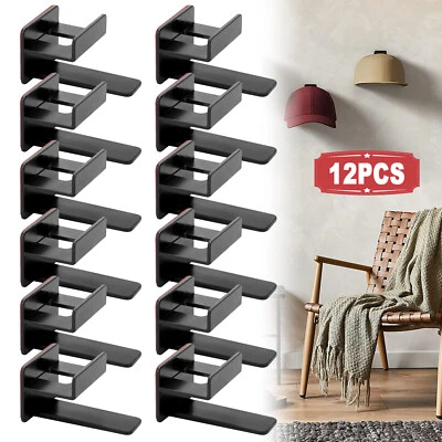 Baseball Cap Hat Rack Wall Door Hanger Holder Storage Organize 12 Hooks Adhesive - Image 1 of 4