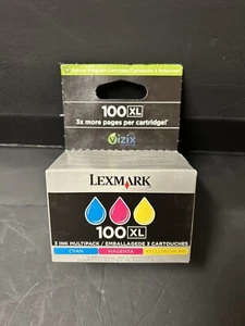 3 Pk Lexmark 100XL Cyan Magenta Yellow Cartridge for Inkjet Printers 3x More - Picture 1 of 5