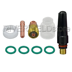 TIG Stubby Gas Lens 17GL116 Collet 10N23S Pyrex Cup #6 Kit for WP 17 18 26 9pcs - Picture 1 of 7