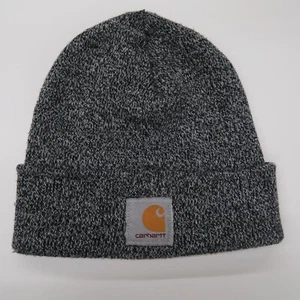 Carhartt Knit Beanie Cap Mens One Size Marled Gray Acrylic Cuffed Workwear - Picture 1 of 5