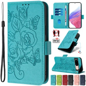 For Google Pixel 9 Pro XL 8 7 6 8A 7A 6A Flower Leather Wallet Case Flip Cover - Picture 1 of 91