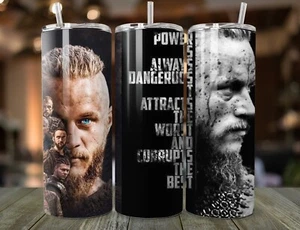 Custom "Vikings" Ragnar Lothbrok Tumbler – 20oz with straw - Picture 1 of 1