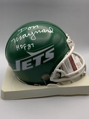 Don Maynard Signed New York Jets Mini Helmet HOF JSA - Image 1 of 4
