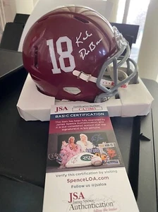 ALABAMA CRIMSON TIDE HEAD COACH KALEN DeBOER SIGNED SPEED MINI HELMET JSA COA - Picture 1 of 4