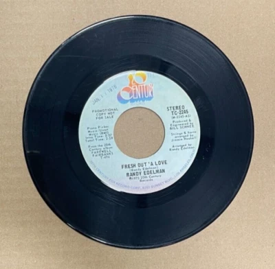 RANDY EDELMAN 20TH CENTURY RECORDS 45 FRESH OUT' A LOVE PROMO COPY MONO STEREO - Image 1 of 2