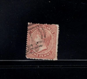 Islas Turcas 1873-1879 1d Rojo Aburrido Reina Victoria Usado SG 61 - Imagen 1 de 2
