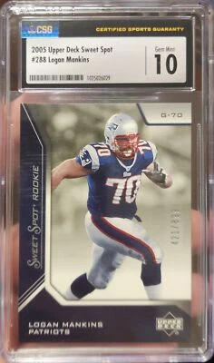 Upper Deck Sweet Spot #288 2005 Logan Mankins 421/899 Rookie RC CSG/CGC 10 Foto 1 de 3