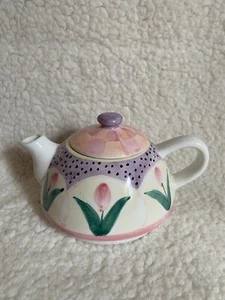 Tetera Colección Ashley Primavera Pasteles Rosa Púrpura Tulipanes - Imagen 1 de 6