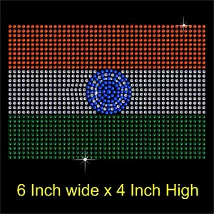 Bandera de la India Diamantes de Imitación Transferencia Hotfix Hierro en Motivo + Regalo Gratis - Imagen 1 de 5