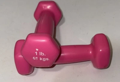 Par de pesas con mancuernas de neopreno 1 lb cada una - rosa - damas - niñas - mujeres Foto 1 de 2