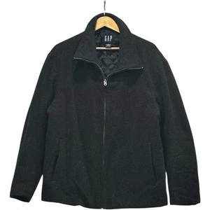 Chaqueta Abrigo GAP Para Hombre Negra Lana Carbón Cremallera Completa Guisante, Talla L - Imagen 1 de 12
