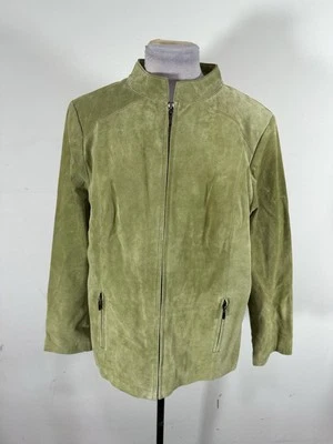 Chaqueta vintage Annex para mujer color verde manga larga 100 % cuero talla X Foto 1 de 4