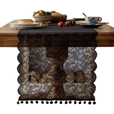 Table Runner Lace Flower Floral Rustic Country Romantic Dining Wedding Decor - Image 1 of 4