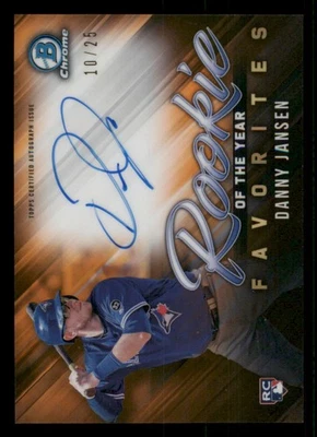 2019 Bowman Chrome Favorites AUTO Orange Refractors #ROYFADJ Danny Jansen /25 - Image 1 of 2
