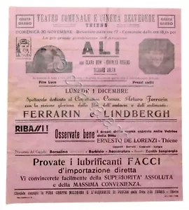 Locandina Teatro Comunale e Cinema di Thiene - Film di guerra: Ali - 1928 ca. - Picture 1 of 2