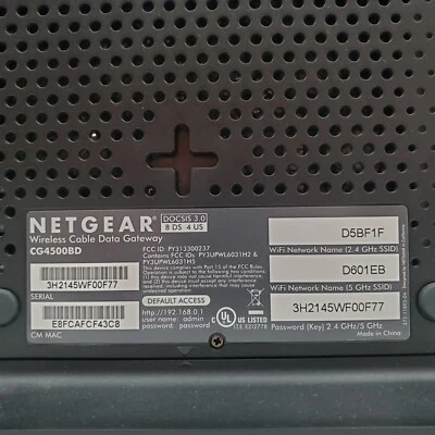 Netgear Cable Modem Router CG4500BD N900 DOCSIS 3.0 Dual Band Wireless Coax - Image 1 of 4