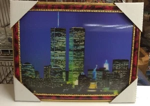 World Trade Center Picture Framed 3D Twin Towers 13.5" X 10.5" New #1 - Picture 1 of 2