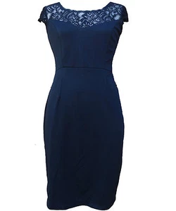 Women Party Black Lace Sheath Corporate Dress Size 12 14 16 18 20 NEW plus size - Picture 1 of 1