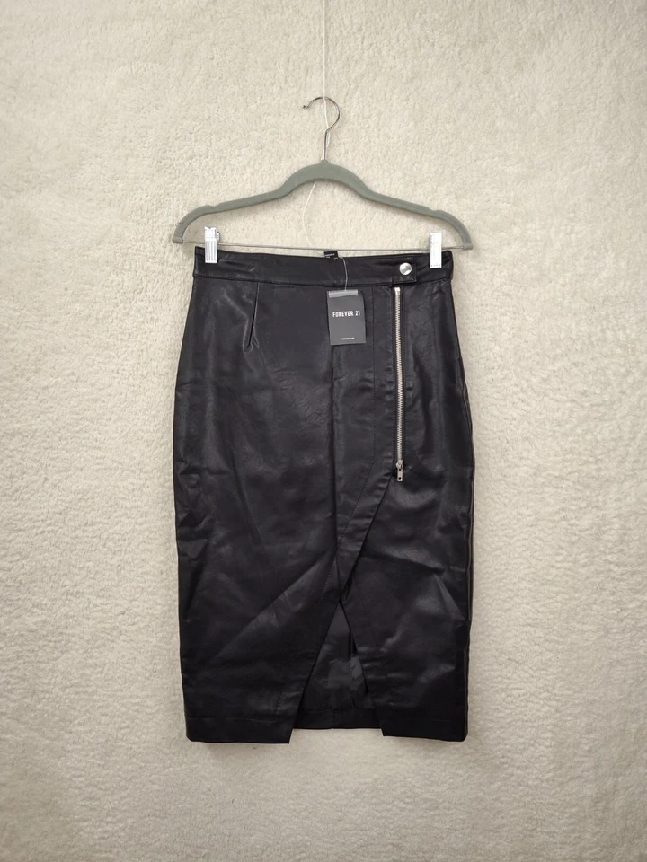 Falda Forever 21 Mujer Mediana Negra Mezcla Viscosa Cremallera Recta Calce Lápiz Foto 1 de 4
