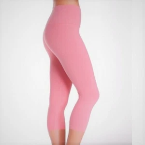 LYSSÉ Cotton Capri High Waist Tummy Control Yoga Leggings Pants XL Pink NWT $58 - Picture 1 of 2