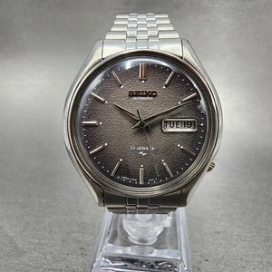 Reloj Automático Seiko Hombre 37mm Gris Textura Dial Acero Fecha Día 6309-603A Funciona AB - Imagen 1 de 11